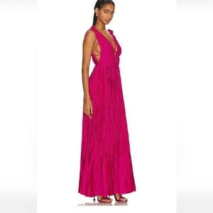 Simkhai Ostrara Plisse Gown - Magenta Silk